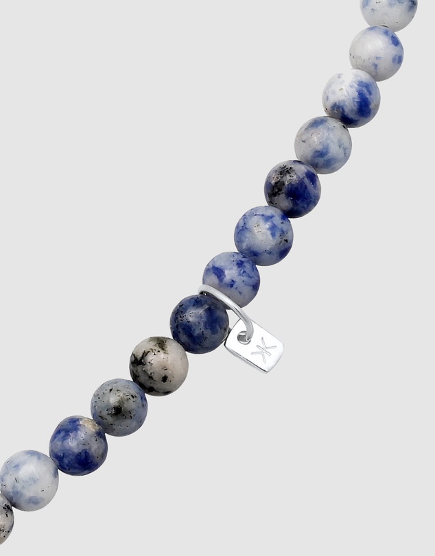 Kuzzoi - ICONIC EXCLUSIVE - Agate Bead Necklace with Sterling Silver Charm Carrier
