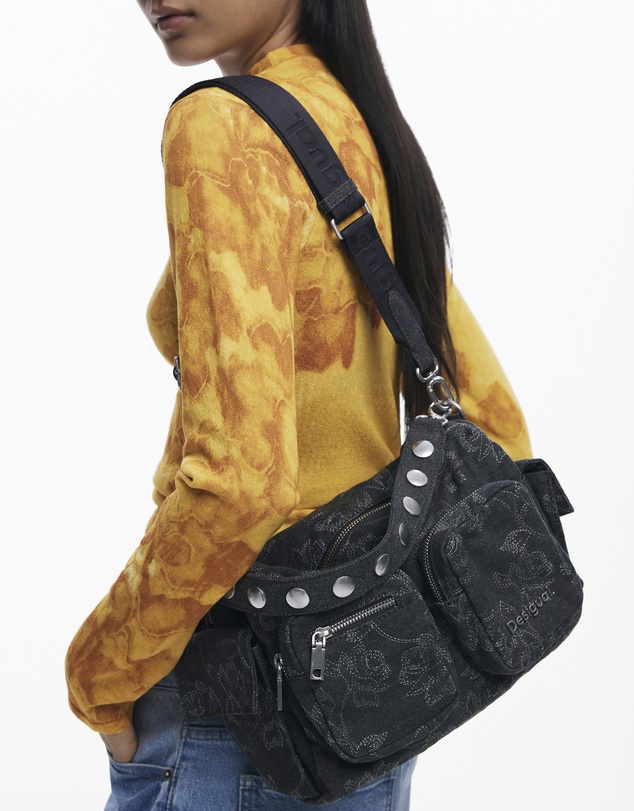 Desigual - Medium Pocket Embroidered Denim Bag