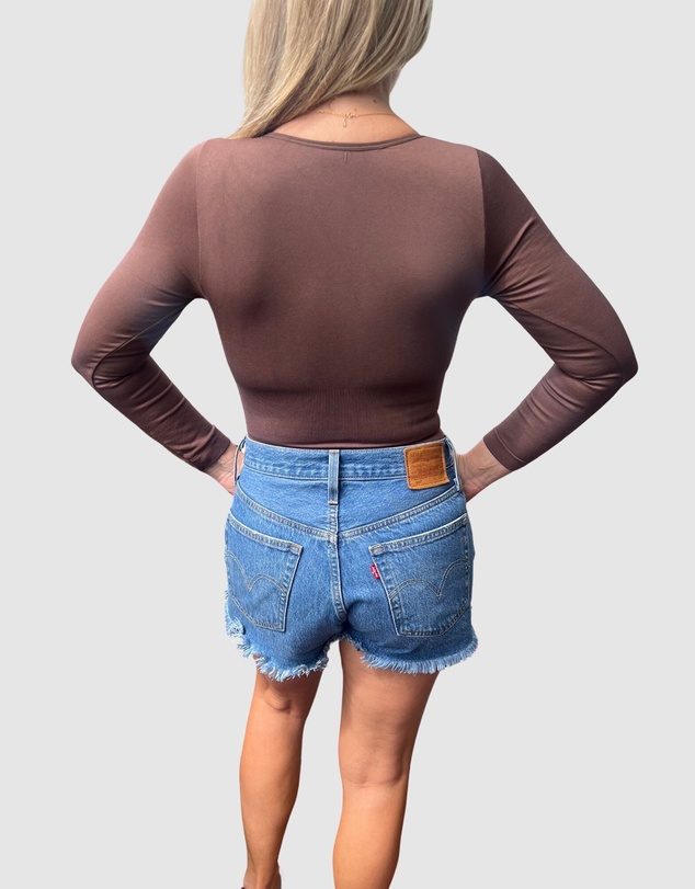 Core Trainer - Long Sleeve Square Neck Sculpting Bodysuit