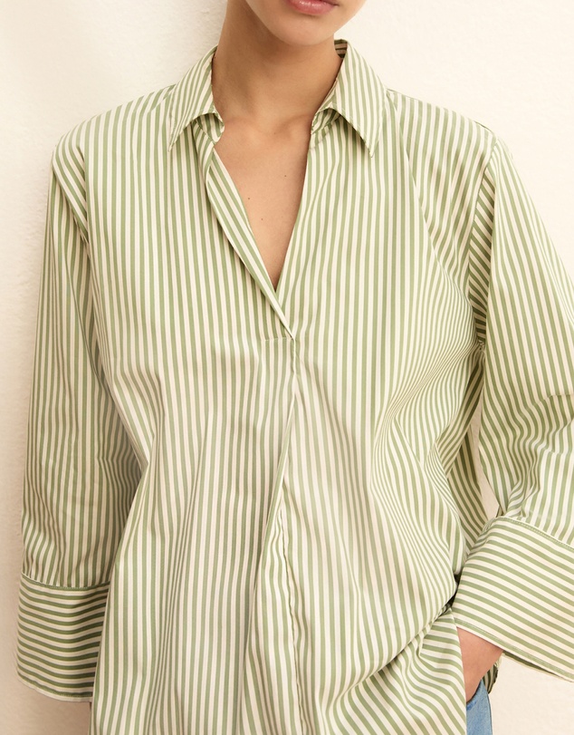 Emme - Green Stripe Poplin Shirt