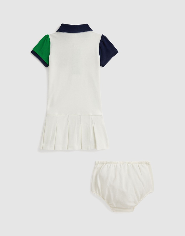 Polo Ralph Lauren - Color-Blocked Mesh Polo Dress & Bloomer - Babies