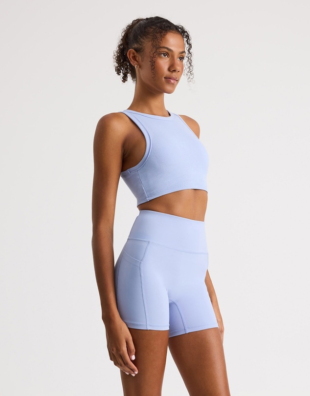 Upstate - Rib Crop - Chambray Blue