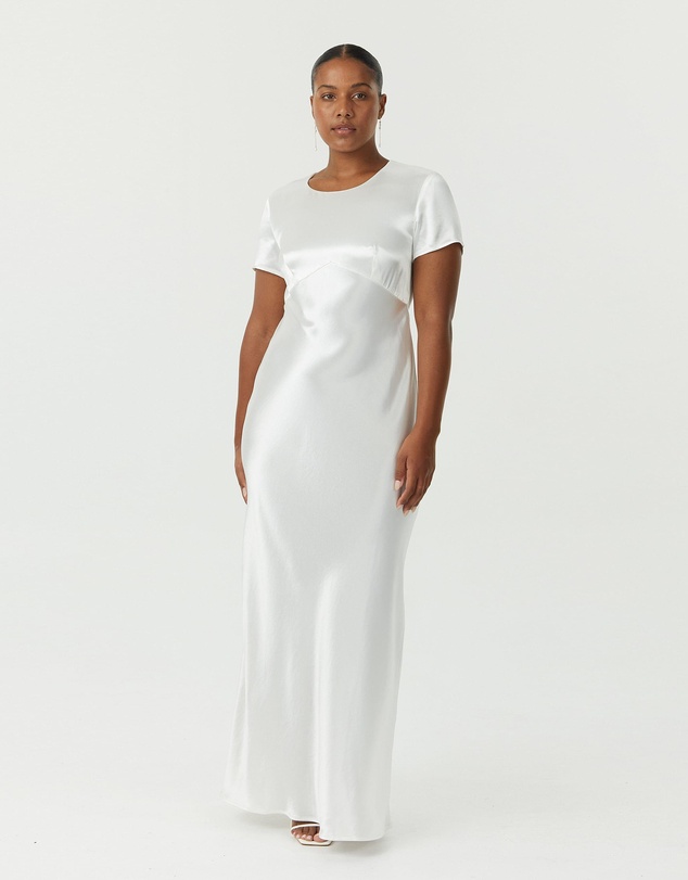 Third Form - Satin Bias Maxi Tee Dress