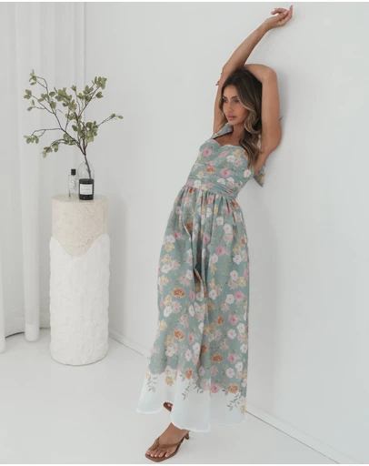 Esther & Co - Zyrelise Dress - Mint Floral