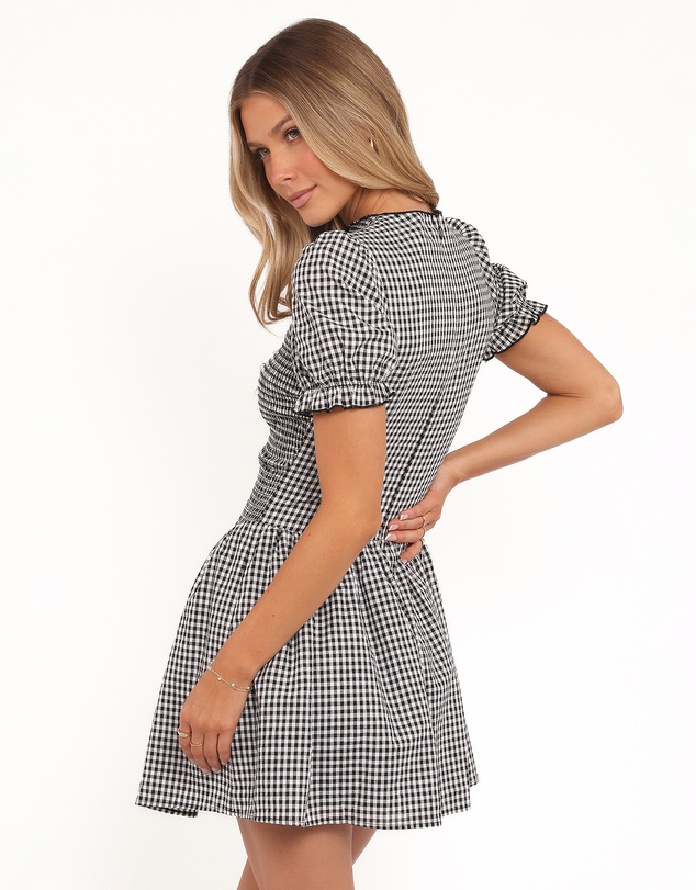 Petal & Pup - Celine Mini Dress - Black Gingham