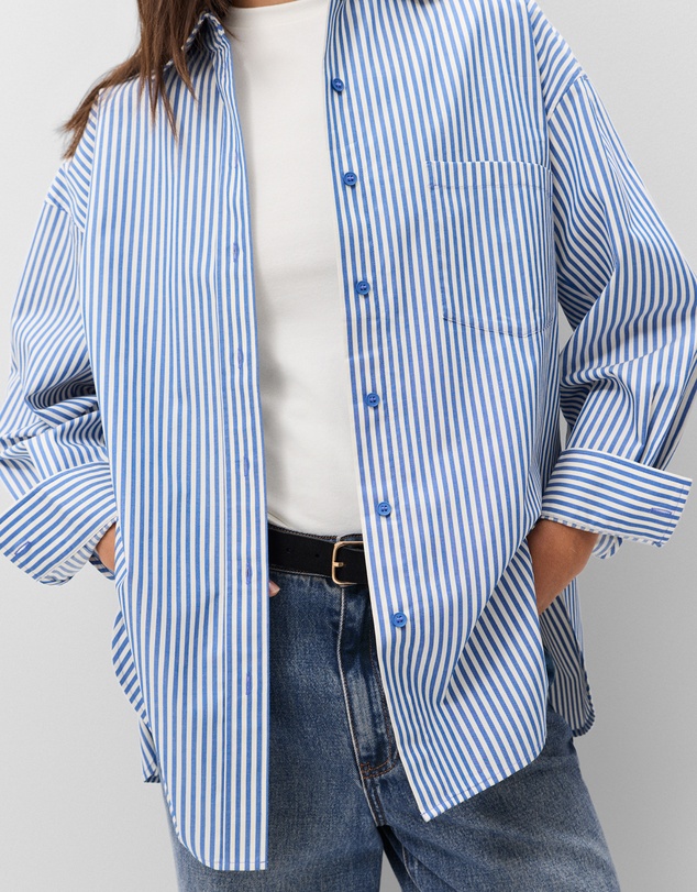 UNISON - Oversized Cotton Stripe Shirt