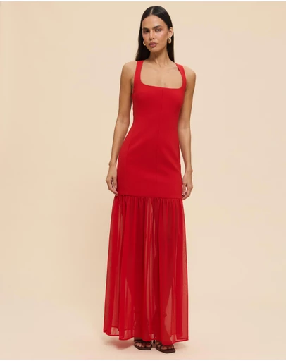 CHANCERY - Luella Scoop Neck Drop Waist Maxi Dress