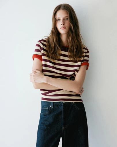 M.N.G - Striped Short-Sleeved T-Shirt