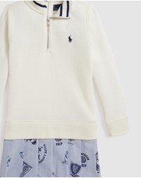 Polo Ralph Lauren - Print-Skirt Terry Quarter-Zip Dress - ICONIC EXCLUSIVE - Babies-Kids