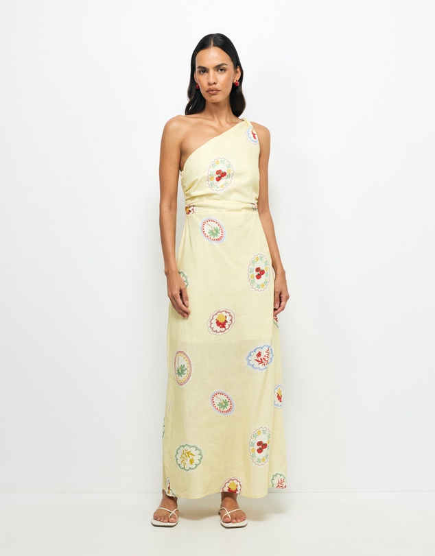 AERE - Marisol One Shoulder Maxi Dress
