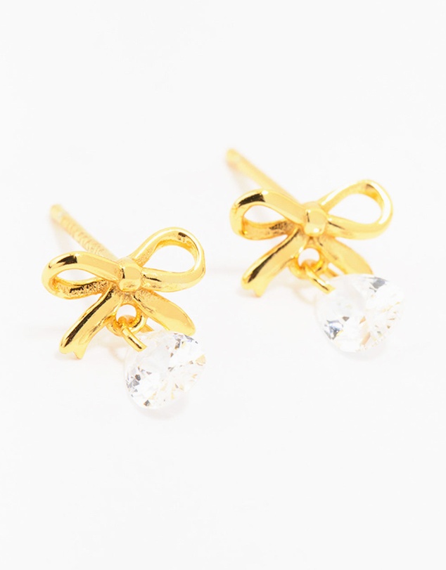 Lovisa - Gold Plated Sterling Silver Bow & Pear Earrings