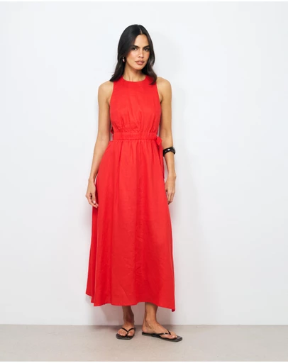 AERE - Mysa Linen Midi Dress