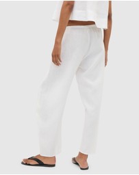 Seed Heritage - Linen Barrel Leg Elasticated Pant