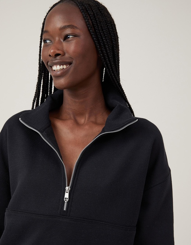 Cotton On Body Active - Plush Essential Half Zip Jumper