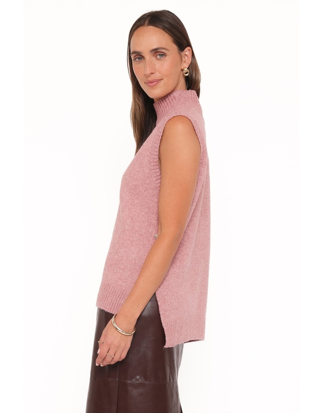 Petal & Pup - Freydis Side Button Sweater Top - Rose