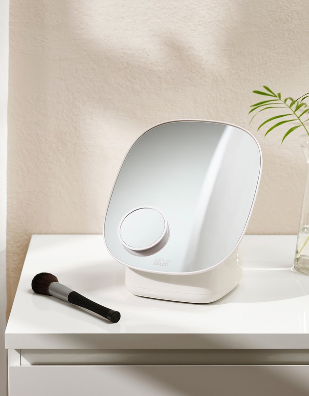 Joseph Joseph - Viva Pedestal Mirror with Cosmetic Organiser (Shell)