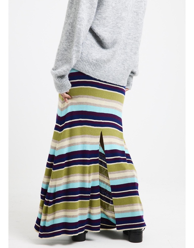 Subtitled - Verona Striped Knit Maxi Skirt