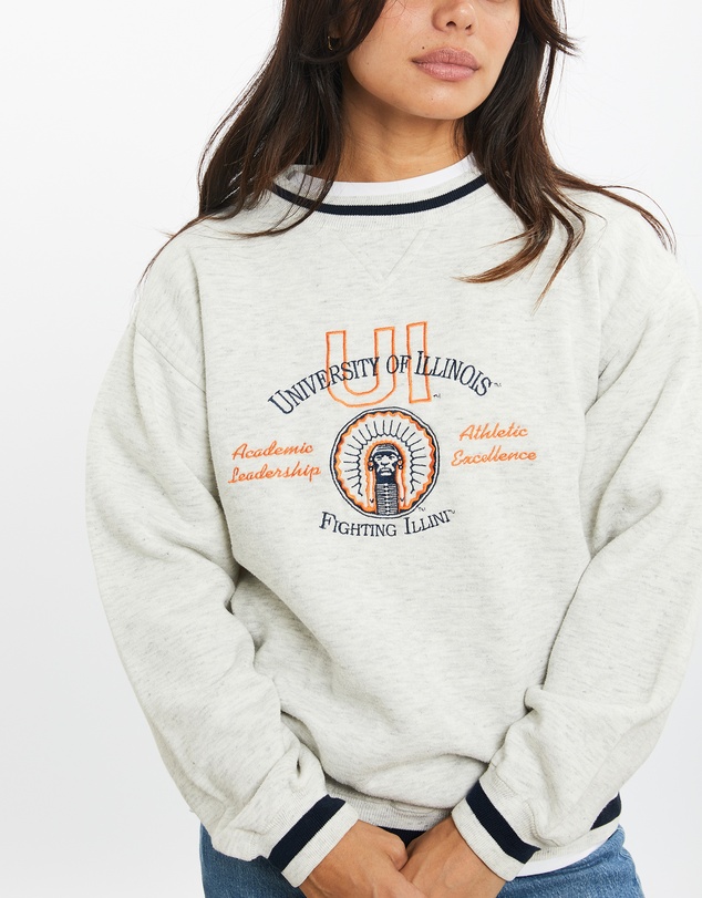 Vintage by The Real Deal - Pre Loved - 90s NCAA University of Illinois Fighting Illini Sweatshirt