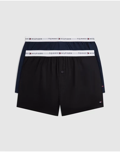 Tommy Hilfiger - 2-Pack Signature Logo Poplin Boxer Shorts