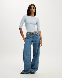 Cotton On - Low Rise Wide Jeans