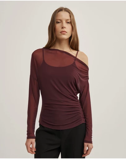 Witchery - Layered Mesh Long-sleeve Top