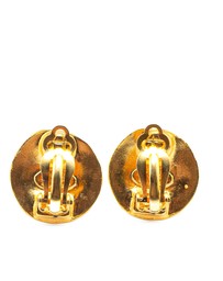Pre-Loved by Azura Reborn - Pre-Loved Gold Plated CC Round Clip On Earrings