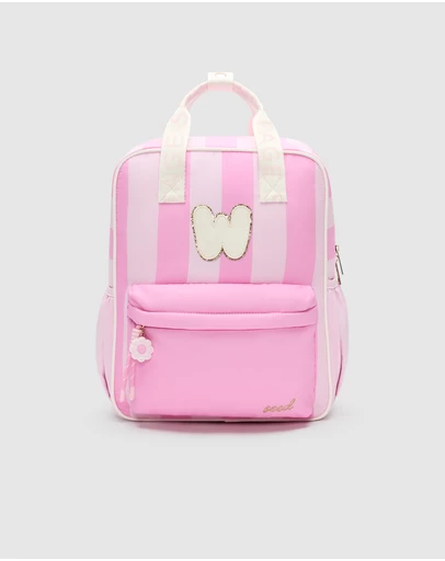 Seed Heritage - PINK STRIPE INITIAL BACKPACK