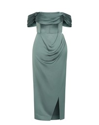 City Chic - Plus size Forbidden Love Maxi Dress - sage