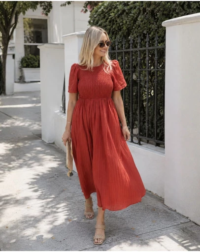 Esther & Co - Iolana Dress - Rust