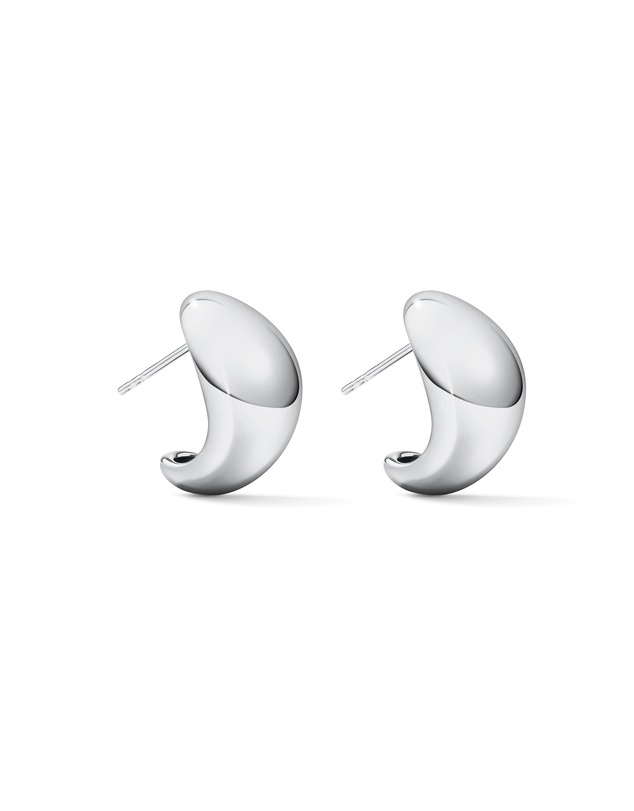 Michael Hill - Polished Half Hoop Dome Stud Earrings in Sterling Silver
