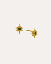 Ottoman Hands - Green Onyx Star Stud Earrings