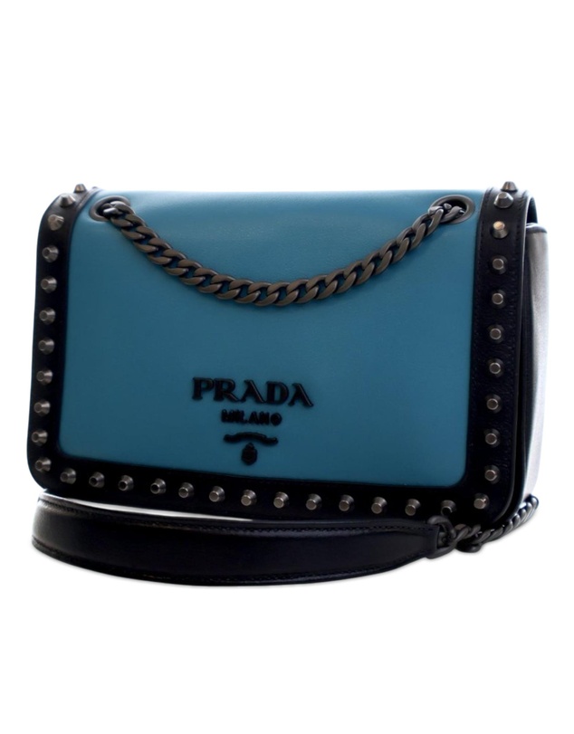 Pre-Loved by Azura Reborn - Pre-Loved Bicolor Glace Calfskin Studded Crossbody