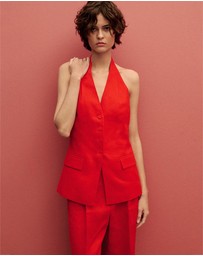 M.N.G - Limona Linen Halter-Neck Waistcoat