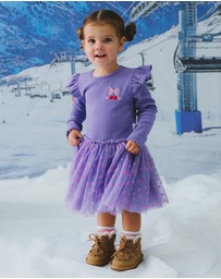 Huxbaby - Cherry Embroidered Tulle Dress - ICONIC EXCLUSIVE - Babies-Kids