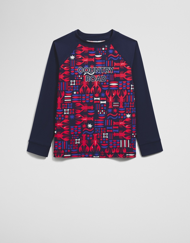 Country Road - Lobster Geometric Rash Vest