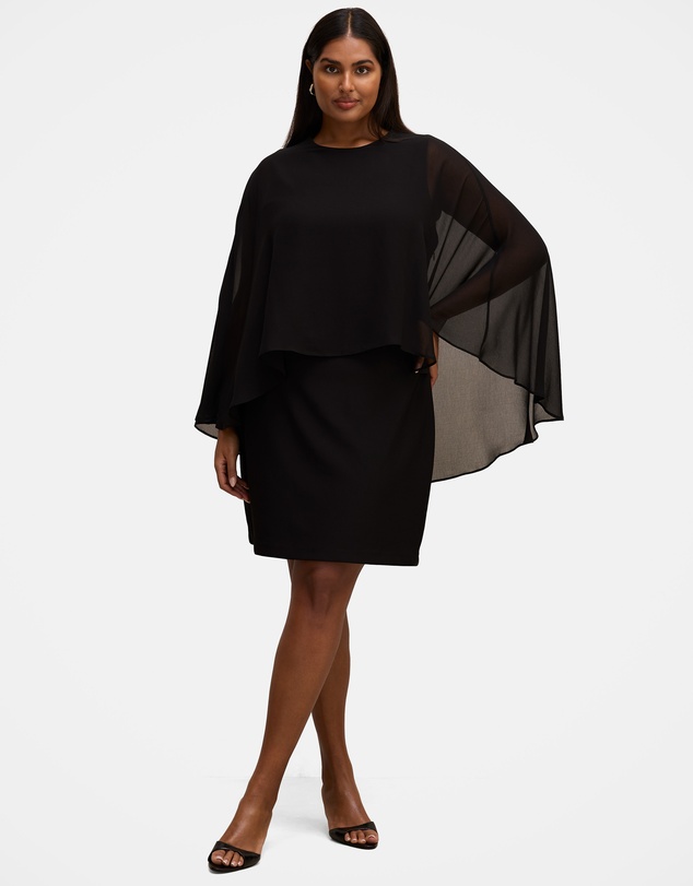 Forever New Curve - Irena Curve Sheer Cape Mini Dress