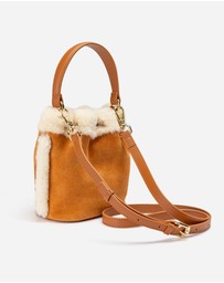 Ozwear Connection Uggs - Ugg Shearling Logo Mini Bucket Bag