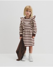 Country Road - Organically Grown Cotton Stripe Ruffle Sweat Dress