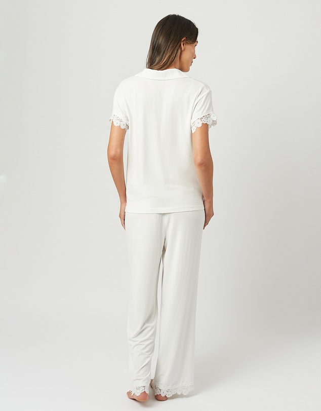 UNE PIECE - Lace Trim Modal Full Length Pyjama Set