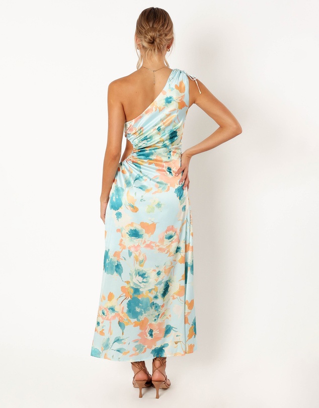 Petal & Pup - Leighton One Shoulder Midi Dress - Light Blue