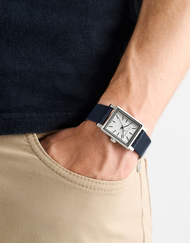 Ted Baker - Jaareth Silver-Tone Black Leather Watch