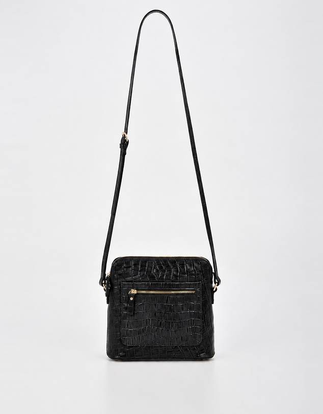 Cobb & Co - Kingsley Croc Leather RFID Safe Crossbody