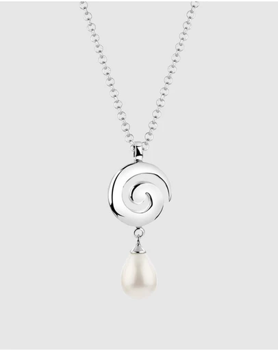 Elli Jewelry - Necklace Spiral Shell Pearl 925 Sterling Silver