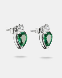 THOMAS SABO - THOMAS SABO Stud Earrings with Green Teardrop Stones Silver