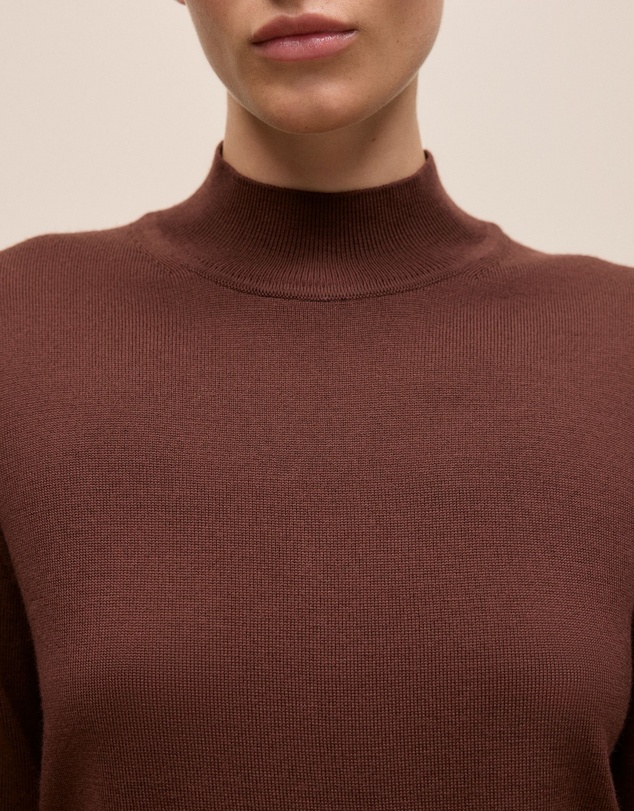 Trenery - Merino Mock Neck in Espresso