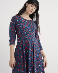 Seasalt - Seasalt Cornwall Blue Veronica Midi Dress in Organic Cotton Jersey