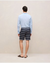 Trenery - Double Stripe Swim Short in Navy