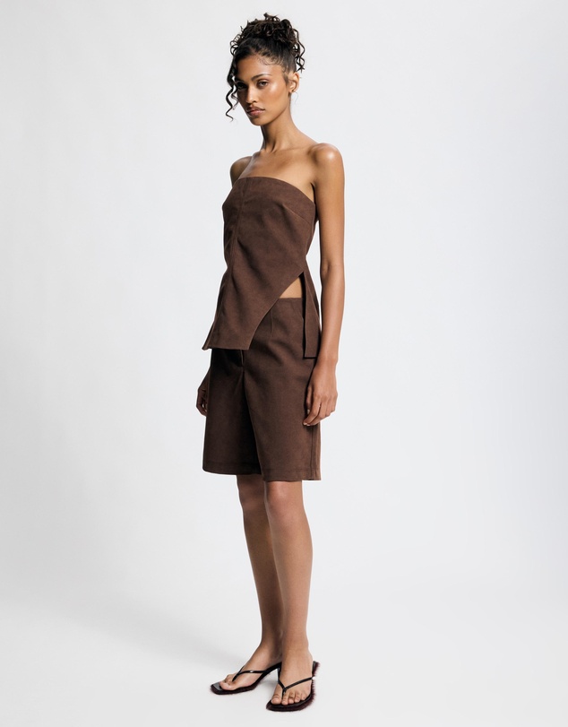 Lover - Vesper Suede Look Strapless Top