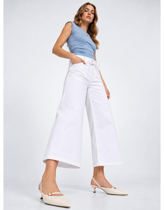 ONLY - Gianna Cropped Wide Fit Jeans