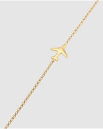 Elli Jewelry - Necklace Aeroplane Travel 925 Sterling Silver Gold-Plated